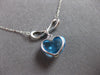 3.50CT DIAMOND & AAA BLUE TOPAZ 18KT WHITE GOLD 3D HEART SHAPE BOW LOVE NECKLACE