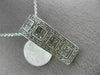 ESTATE LARGE 1.0CT ROUND & PRINCESS DIAMOND 14KT WHITE GOLD RECTANGULAR PENDANT