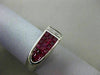 ESTATE 1.94CT DIAMOND & PRINCESS CUT AAA RUBY 18KT WHITE GOLD 3D MENS RING