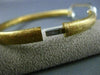 ESTATE LARGE .74CT DIAMOND 18K WHITE & YELLOW GOLD MATTE & SHINY BANGLE BRACELET