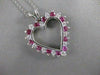 ESTATE .75CTW DIAMOND RUBY 14KT WHITE GOLD OPEN HEART PENDANT + CHAIN G VS #9994