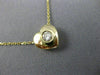 ESTATE .15CT DIAMOND 14KT YELLOW GOLD 3D CLASSIC SOLITAIRE HEART PENDANT #14337
