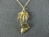 ESTATE 14KT YELLOW GOLD 3D HANDCRAFTED HAWAII PALM TREE FLOATING PENDANT #25055