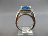EXTRA LARGE 7.66CT DIAMOND & AAA BLUE TOPAZ 14KT WHITE GOLD CUSHION & ROUND RING