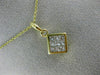 ESTATE 1.0CT DIAMOND 14KT YELLOW GOLD 3D CLASSIC SQUARE INVISIBLE PENDANT #9697