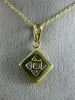 ESTATE .70CT PRINCESS CUT DIAMOND 14K YELLOW GOLD INVISIBLE SQUARE PENDANT#21142