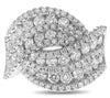 LARGE 2.48CT DIAMOND 14KT WHITE GOLD 3D MULTI ROW INFINITY CRISS CROSS LOVE RING