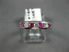 ESTATE .35CT DIAMOND & AAA RUBY 14KT WHITE GOLD WEDDING ANNIVERSARY RING #18896