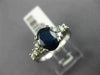 ESTATE 1.85CT DIAMOND & AAA OVAL CUT SAPPHIRE 14KT WHITE GOLD 3D ENGAGEMENT RING