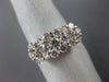 ESTATE LARGE 1.76CT DIAMOND 14K WHITE GOLD THREE FLOWER ANNIVERSARY RING #21177