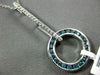 ESTATE .81CT WHITE & BLUE DIAMOND 14KT WHITE GOLD 3D CIRCLE OF LIFE KEY PENDANT