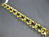 ESTATE WIDE & LONG 18KT WHITE & YELLOW GOLD 3D SOLID LINK BRACELET