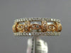 ESTATE WIDE .81CT DIAMOND 14K WHITE & ROSE GOLD ETERNITY WEDDING ANNIVERSAY RING