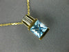 ESTATE 1.46CT DIAMOND & AAA BLUE TOPAZ 14KT 2 TONE GOLD ROUND & PRINCESS PENDANT