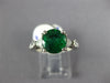ESTATE LARGE 2.7CT DIAMOND & AAA EMERALD PLATINUM ROUND FILIGREE ENGAGEMENT RING
