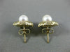 ESTATE AAA SOUTH SEA PEARL 14KT YELLOW GOLD 3D ROUND SQUARE STUD EARRINGS #26241