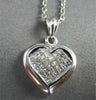 ESTATE .73CT DIAMOND 14KT WHITE GOLD 3D INVISIBLE HEART LOVE PENDANT #10862