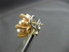 ESTATE LARGE .62CT CHOCOLATE FANCY DIAMOND & PEARL 18KT TWO TONE GOLD EARRINGS