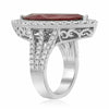 GIA LARGE 9.11CT DIAMOND & AAA RUBY PLATINUM MARQUISE SHAPE HALO FILIGREE RING