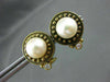 ANTIQUE .14CT DIAMOND & AAA SOUTH SEA PEARL 14KT YELLOW GOLD 3D EARRINGS #17204