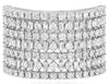LARGE 1.45CT DIAMOND 14KT WHITE GOLD ROUND & BAGUETTE MULTI ROW ANNIVERSARY RING