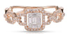 ESTATE .35CT DIAMOND 14KT ROSE GOLD ROUND & BAGUETTE CLUSTER INVISIBLE LOVE RING