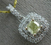 ESTATE .79CT WHITE & FANCY YELLOW DIAMOND 18K 2 TONE GOLD 3D DOUBLE HALO PENDANT
