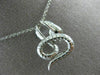 ESTATE .32CT DIAMOND & AAA SAPPHIRE 14KT WHITE GOLD 3D SNAKE FLOATING PENDANT