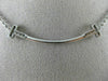 ESTATE LARGE .23CT DIAMOND 18KT WHITE GOLD 3D CLASSIC T BAR FRIENDSHIP NECKLACE