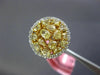 GIA LARGE 2.87CT WHITE & FANCY YELLOW DIAMOND 18KT TWO TONE GOLD 3D CLUSTER RING