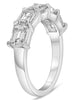 LARGE 2.52CT DIAMOND 14K WHITE GOLD EMERALD CUT 5 STONE WEDDING ANNIVERSARY RING