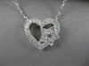 ANTIQUE DIAMOND FILIGREE HEART STAR 18K WHITE GOLD PENDANT + CHAIN