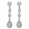 ESTATE LARGE 2.58CT DIAMOND 18KT WHITE GOLD 3D FLOWER INFINITY HANGING EARRINGS
