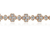 .65CT DIAMOND 18KT WHITE & ROSE GOLD FLOWER HEART SHAPE ETERNITY TENNIS BRACELET