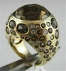 ESTATE WIDE 21.09CT DIAMOND & AAA EXTRA FACET SMOKY TOPAZ 14KT YELLOW GOLD RING
