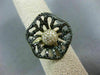 ESTATE LARGE 1.32CT WHITE & BLACK DIAMOND 14K YELLOW & BLACK GOLD 3D FLOWER RING
