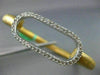 ESTATE LARGE .74CT DIAMOND 18K WHITE & YELLOW GOLD MATTE & SHINY BANGLE BRACELET