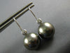 ESTATE .06CT DIAMOND & AAA TAHITIAN PEARL 18K WHITE GOLD ETOILE HANGING EARRINGS