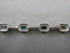 ESTATE 18KT 6.81CT MULTI COLOR EMERALD CUT SAPPHIRE & DIAMONDS GOLD BRACELET