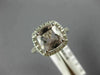 ESTATE LARGE 2.50CT AAA MORGANITE 14KT WHITE GOLD CUSHION HALO ENGAGEMENT RING