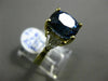 ESTATE LARGE 5.20CT DIAMOND & SAPPHIRE 18KT YELLOW GOLD 3 STONE ENGAGEMENT RING