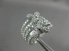 ESTATE WIDE 1.91CT DIAMOND 18K WHITE GOLD 3D MULTI ROW FLOWER BUTTERFLY FUN RING