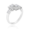 .94CT DIAMOND 18KT WHITE GOLD PRINCESS & BAGUETTE DOUBLE SQUARE CRISS CROSS RING