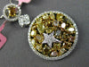 LARGE 4.03CT WHITE & FANCY COLOR DIAMOND 18K TWO TONE GOLD CIRCULAR STAR PENDANT