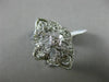 ESTATE LARGE .52CT DIAMOND 14KT WHITE GOLD 3D OPEN FILIGREE MARQUISE FLOWER RING