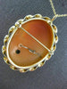 ESTATE .02CT OLD MINE DIAMOND 14KT 2 TONE GOLD LADY CAMEO PENDANT BROOCH #21219