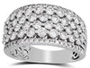 ESTATE LARGE 2.00CT DIAMOND 14KT WHITE GOLD MULTI ROW INVISIBLE ANNIVERSARY RING