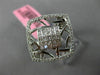 ESTATE LARGE .68CT ROUND PRINCESS DIAMOND 18K WHITE GOLD 3D SQUARE OPEN FUN RING