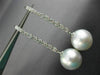 ESTATE .36CT DIAMOND & AAA SOUTH SEA PEARL 18KT WHITE GOLD 3D HANGING EARRINGS