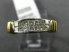 ESTATE .55CT DIAMOND 14K TWO TONE GOLD 2 ROW INVISIBLE PRINCESS ANNIVERSARY RING